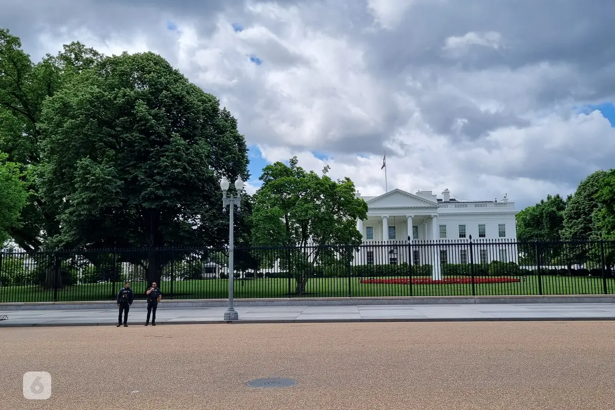 Gedung Putih, White House, di Washington, DC, Amerika Serikat. (Liputan6.com/Tanti Yulianingsih)