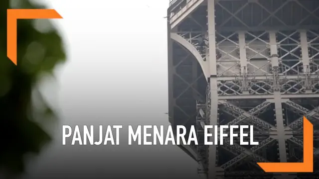 Seorang pria memanjat Menara Eiffel, Paris. Petugas melakukan negosisasi dengan pria tersebut agar turun. Selama negosiasi beralngsung, Menara Eiffel ditutup sementara.