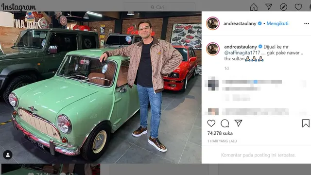 7 Mobil Koleksi Andre Taulany, Ada yang Antik Dibeli Raffi Ahmad