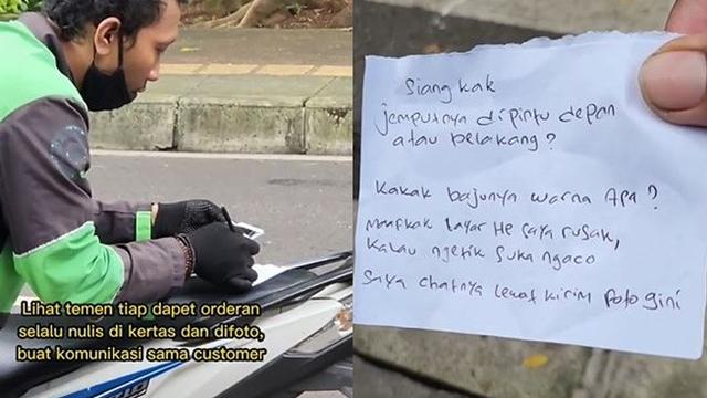 Chat Customer Pakai Kertas karena HP Rusak, Aksi Solidaritas Sesama Driver Ini Bikin Haru