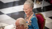 Ratu Margrethe II dari Denmark menghadiri perjamuan gala di Istana Christiansborg. (AFP)
