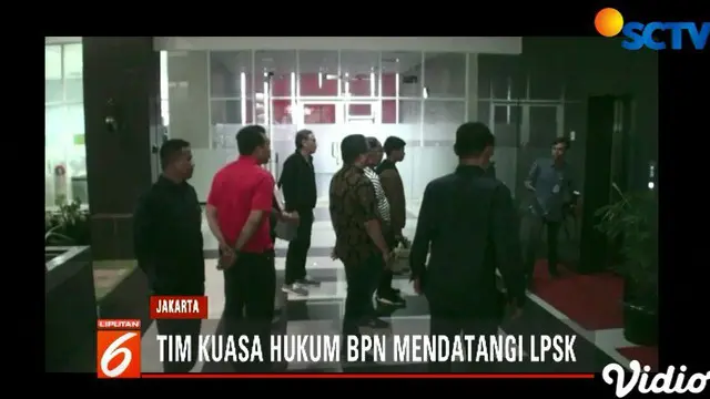 Setelah pertemuan tertutup selama satu jam, para kuasa hukum BPN dan juru bicara LPSK menemui awak media untuk memberikan keterangan persnya.