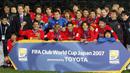 Pada ajang Piala Dunia Klub FIFA edisi ke-4 pada 2007 merupakan kali pertama klub Jepang berpartisipasi, yaitu Urawa Red Diamonds dengan status tuan rumah sekaligus juara Liga Champions Asia 2006/2007. Hasilnya Urawa Reds finis di posisi ketiga, yang dalam perjalanannya menang 3-1 atas Sepahan (Iran) di perempatfinal, lalu kalah 0-1 dari AC Milan di semifinal dan menang adu penalti 4-2 (2-2) atas klub Tunisia, Etoile du Sahel di laga perebutan tempat ketiga. (AFP/Toshifumi Kitamura)