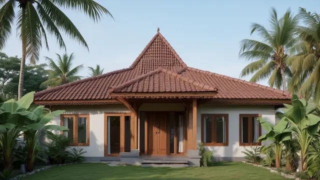 Rumah Minimalis di Kampung dengan Atap Joglo Sederhana (Foto: Reve.com)