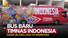 Berita video bus baru untuk Timnas Indonesia dihadirkan ke publik sehari jelang laga Tim Garuda kontra timnas Argentina, Minggu (18/6/2023).