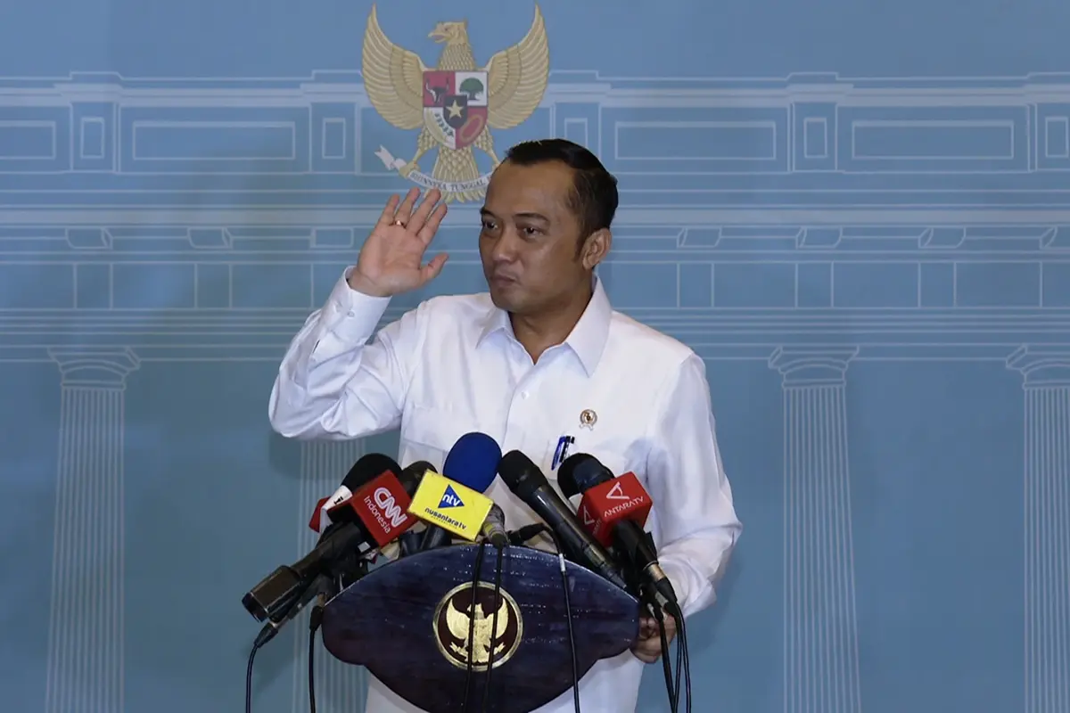 Mensesneg Prasetyo Hadi usai mengikuti taklimat Presiden dalam Rapat Kerja Pemerintah bersama jajaran Kabinet Merah Putih, eselon I kementerian/lembaga, hingga direksi BUMN di Istana Negara, Rabu, 8 April 2026. (Foto: istimewa)