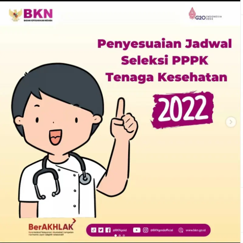 Jadwal tahapan pelaksanaan seleksi PPPK Tenaga Kesehatan 2022.