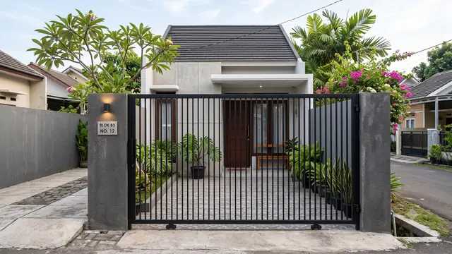 Gerbang Rumah Kecil dengan Desain Simpel Tapi Berkelas