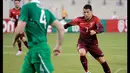  Sejak menit awal, Portugal langsung menunjukkan kualitas mereka sebagai tim yang haus gol.  Kehadiran Ronaldo jelas memberikan atmosfer yang berbeda, Rabu (11/6/2014) (Reuters/RAY STUBBLEBINE)