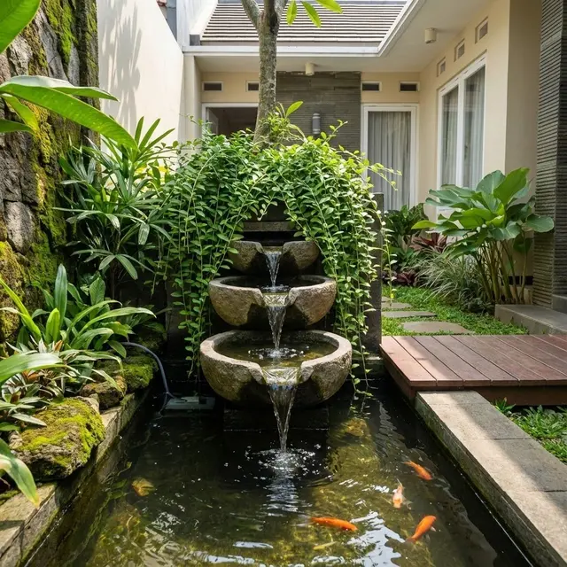 Ide Kolam Ikan Mini di Halaman Sempit