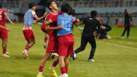Selebrasi pemain Timnas Indonesia U-19, Welber Jardim melakukan selebrasi usai membawa Garuda Nusantara ke final Piala AFF U-19 2024. (Bola.com/Dok. PSSI)