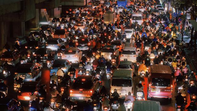 Ilustrasi lalu lintas, kendaraan bermotor di Vietnam