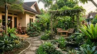 8 Inspirasi Taman Rumah dengan Nuansa Hutan Tropis, Solusi Halaman Asri dan Estetik