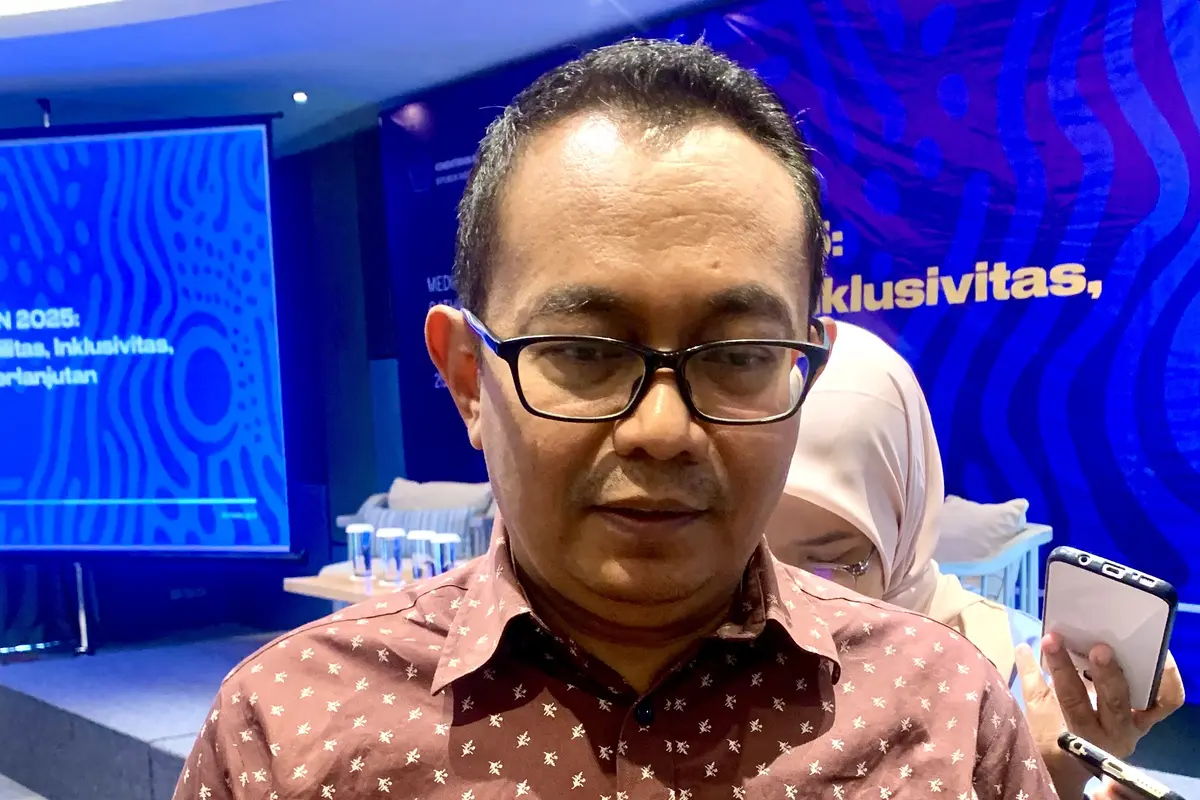 Kepala Subdirektorat Pengelolaan Penerimaan Pajak (DJP) Kementerian Keuangan (Kemenkeu) Muchamad Arifin dalam acara Media Gathering Kementerian Keuangan di Anyer, Banten, Kamis (26/9/2024). (Tasha/Liputan6.com)