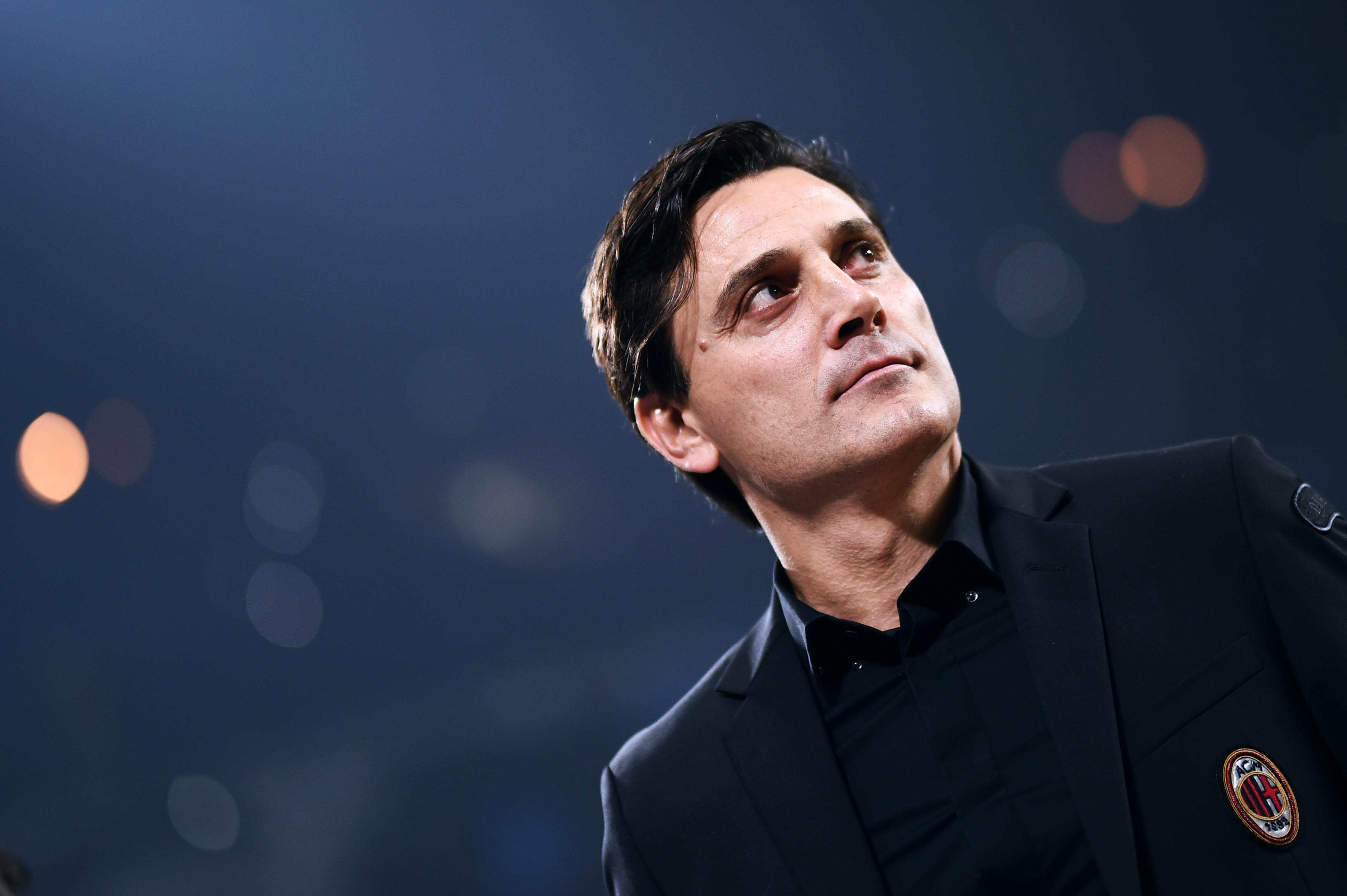 Pelatih AC Milan Vincenzo Montella. (MARCO BERTORELLO / AFP)