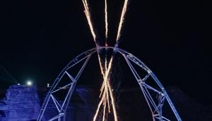 Roller coaster tertinggi, tercepat, dan terpanjang di dunia, Falcons Flight, dibuka di Six Flags Qiddiya City, Arab Saudi.  (dok. Instagram @sixflagsqc/https://www.instagram.com/p/DS3LH3xiVii/)