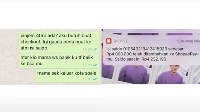 Pinjam Rp 40 Ribu, Wanita Ini Malah Dikirimkan Rp 4 Juta Oleh Kekasihnya