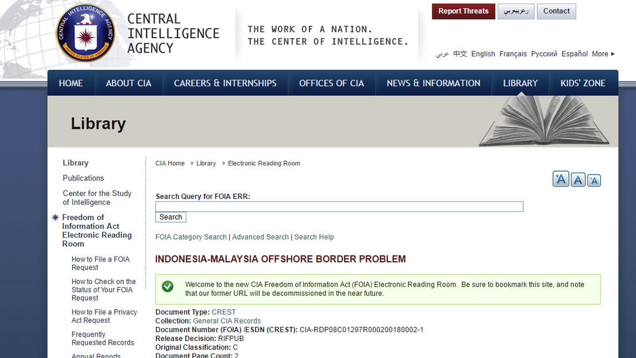 CIA rilis sejumlah dokumen rahasia