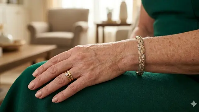Model Gelang Emas Twist Tiga Warna yang Cocok untuk Wanita 50 Tahun ke Atas