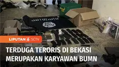 Detasemen Khusus 88 antiteror Polri menangkap seorang terduga teroris di daerah Bekasi, Jawa Barat, pada Senin siang. Tim Densus juga menyita ribuan butir peluru dan senjata api, serta bendera ISIS dari dalam rumah terduga teroris yang merupakan kary...