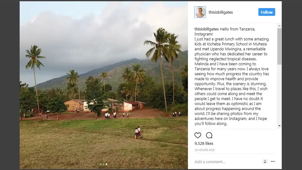 Unggahan pertama Bill Gates di Instagram (Sumber: Instagram/ @thisisbillgates)