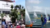 Kericuhan mengancam Pilkada Kota Surabaya, hingga lomba adu cepat perahu layar mini tanpa awak di perairan Selat Bali.