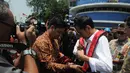 Kedatangan Jokowi ke pelabuhan tersebut untuk memantau proses pembangunan Pelabuhan Kalibaru, Jakarta, Selasa (23/9/2014) (Liputan6.com/Herman zakharia)