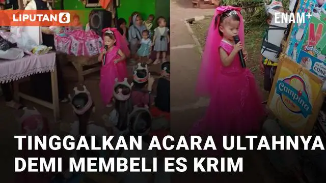 VIDEO: Demi Membeli Es Krim, Aksi Polos Seorang Bocah Rela Tinggalkan Acara Ultahnya