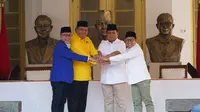 Ketua Umum PAN, Zulkifli Hasan, Ketua Umum DPP Partai Golkar, Airlangga Hartarto, Ketua Umum Gerindra, Prabowo Subianto, dan Ketua Umum PKB, Muhaimin Iskandar. (Foto: Istimewa)