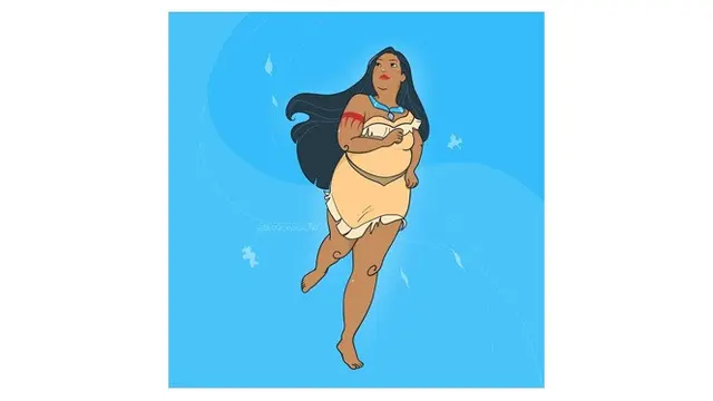 7 Ilustrasi Karakter Disney Jadi Model Plus Size Ini Tetap Memesona