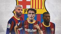 Barcelona - Sergio Aguero, Eric Garcia, Georginio Wijnaldum (Bola.com/Adreanus Titus)
