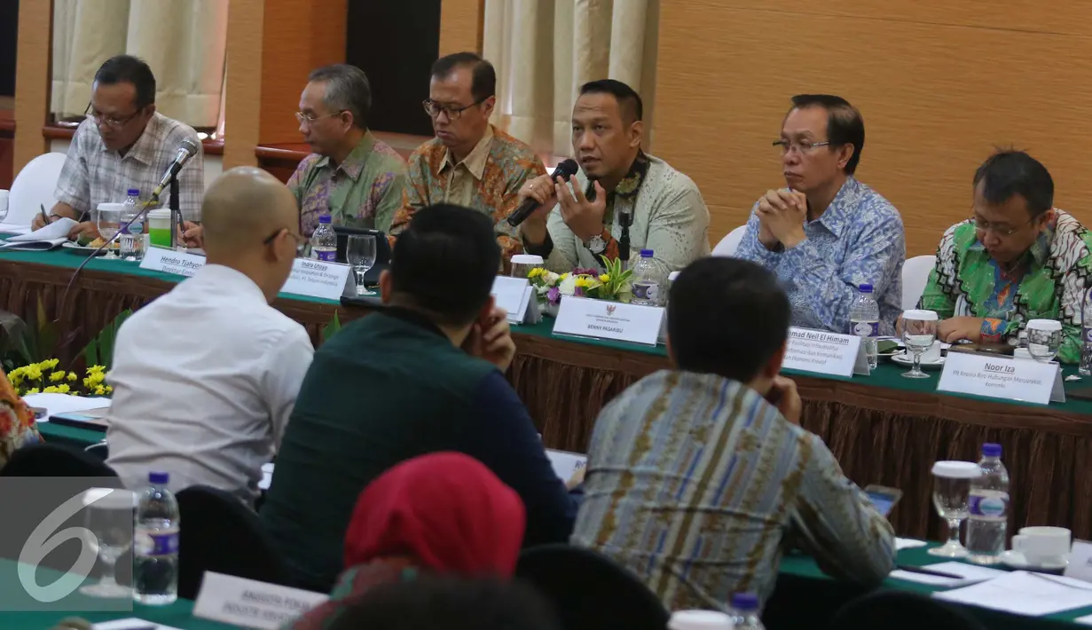 Komite Ekonomi dan Industri Nasional (KEIN) tengah menyusun ‎peta jalan (roadmap) industrialisasi 2045 bidang ekonomi kreatif dan digital, Jakarta, Kamis (6/10). (Liputan6.com/Angga Yuniar) 