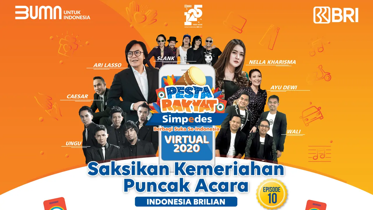 BRI Gelar Puncak Pesta Rakyat Simpedes 2020, Ini Daftar Pengisi Acara dan Musisi yang Tampil