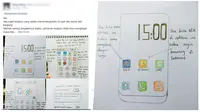 Dalam surat itu terdapat sketsa gambaran tangan untuk membantu ibunda belajar menjelajahi internet menggunakan UC Browser. 