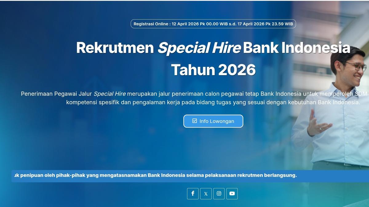 Link Daftar Lowongan Kerja PKWT BI April 2026: Peluang Karier di Bank Sentral Menanti