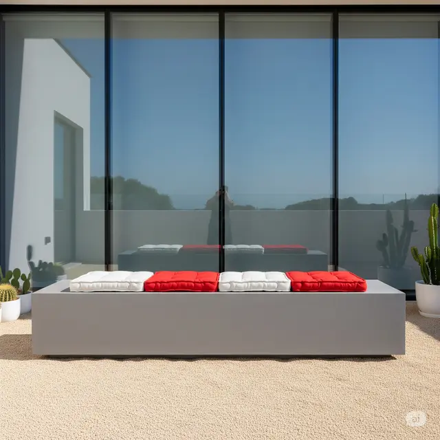 Desain Teras Rumah dengan Bangku Minimalis.