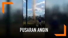 Rekaman video pusaran angin di sejumlah taman di Tokyo. Pusaran angin sangat kencang hingga mampu menerbangkan apapun yang ada di sekitar.