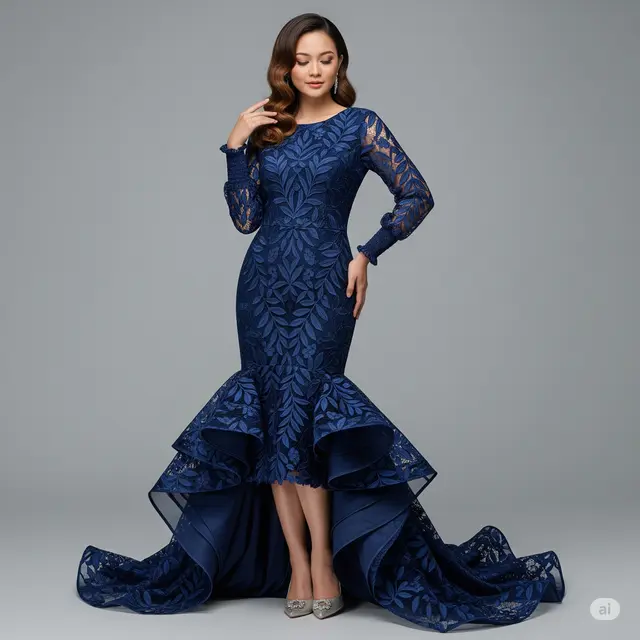Inspirasi Dress Brokat Duyung Panjang Non Hijab untuk Berbagai Acara.