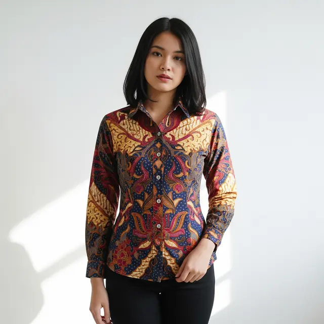 9 Model Baju Batik Wanita Kancing Depan, Kombinasi Anggun dan Praktis