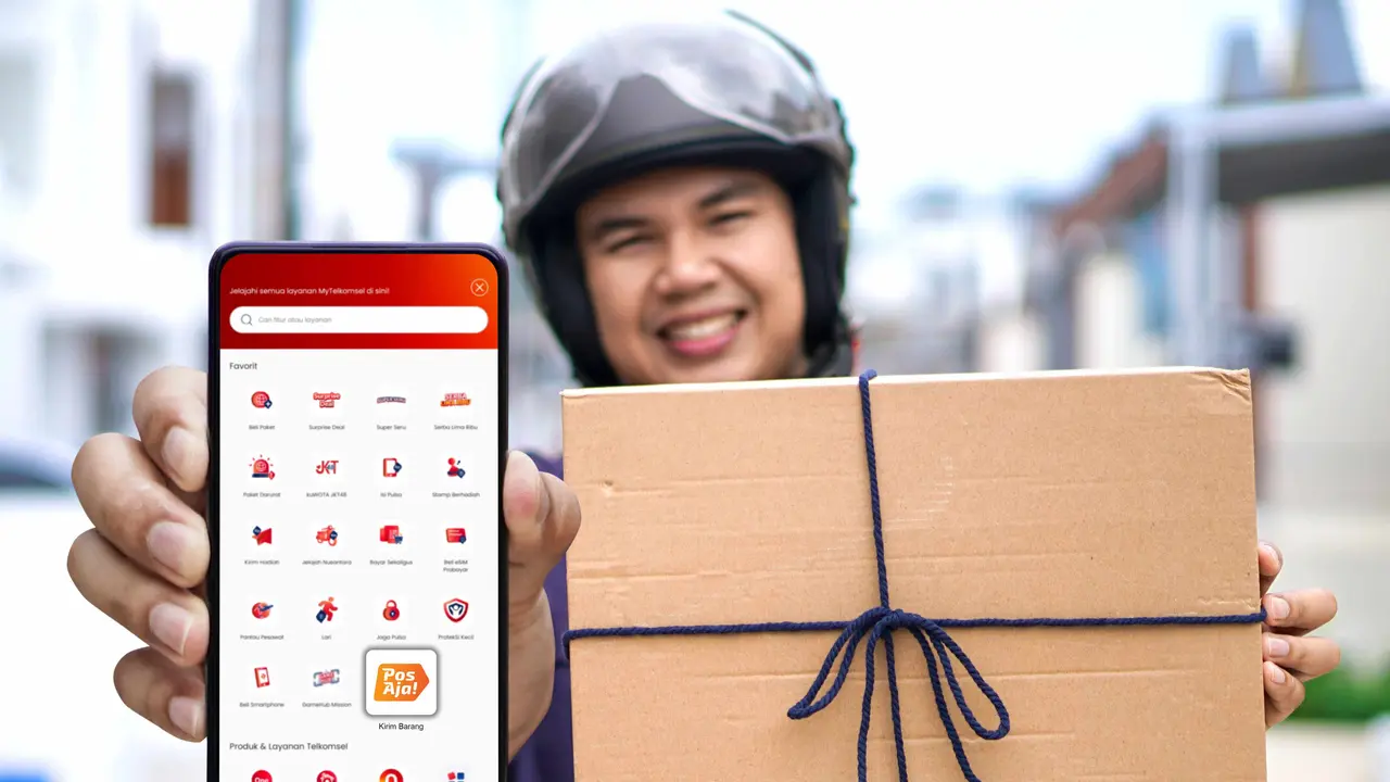 Aplikasi MyTelkomsel kini bisa digunakan untuk mengirim barang melalui PosAja!