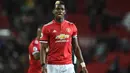 Ekspresi Paul Pogba usai gagal membawa kemenangan bagi timnya saat melawan Southampton pada lanjutan Premier League di Old Trafford, Manchester, (30/12/2017). MU hanya bermain imbang 0-0. (AFP/Oli Scarff)