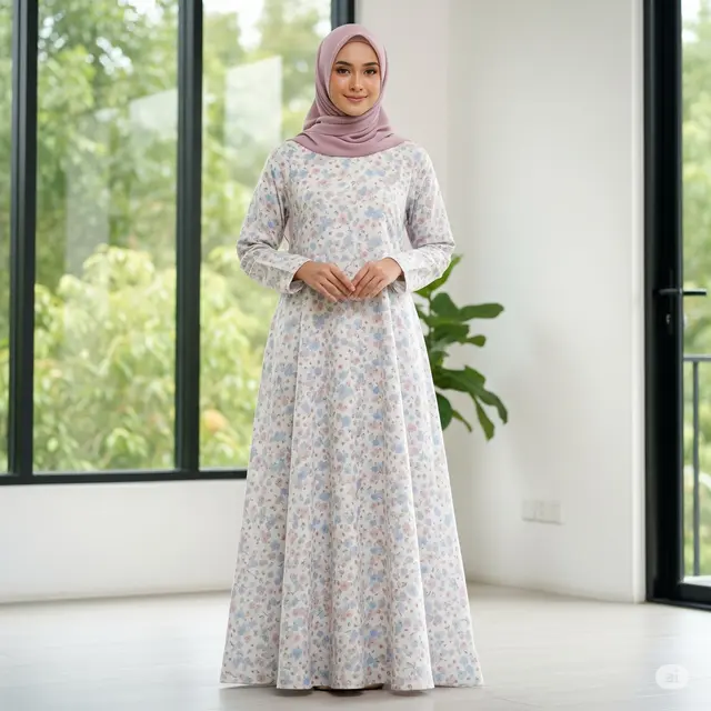 Tips Memilih Gamis Motif yang Tidak Terlihat Ramai dan Tetap Anggun, Cocok untuk Segala Acara