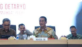 Menteri Pertanian, Andi Amran Sulaiman saat menjadi pembicara utama dalam Dialog Kebangsaan Sekolah Staf dan Pimpinan Lembaga Pendidikan dan Pelatihan Polri (Sespim Lemdiklat) di Gedung Oetaryo, Sespim Lemdiklat Polri, Lembang, Bandung Barat, Jumat, (28/6/2024).