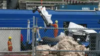 Badan tersebut juga mengatakan bahwa "diduga ada sisa-sisa jasad manusia" yang ditemukan dari puing-puing kapal selam tersebut akan dianalisis oleh para ahli medis Amerika. (Paul Daly/The Canadian Press via AP)