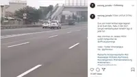 2 Mobil Ini Saling Kejar-Kejaran di Jalan Tol (Instagram @warungjurnalis)