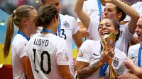 Sydney Leroux bersama timnas wanita Amerika Serikat saat menjuarai Piala Dunia 2015 (RONALD MARTINEZ / GETTY IMAGES NORTH AMERICA / AFP)
