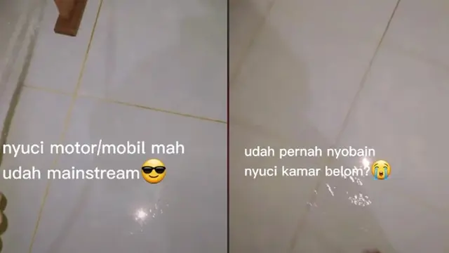Anti Ribet, Aksi Wanita Cuci Kamar Tidurnya Ini Bikin Geleng Kepala