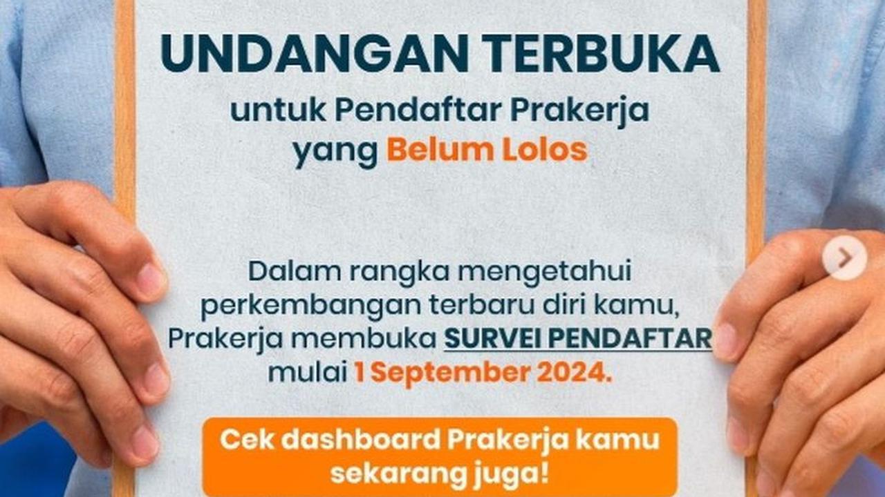 Undangan terbuka dari Manajemen Pelaksana Program Kartu Prakerja kepada pendaftar Program Kartu Prakerja yang belum pernah lolos sama sekali. (instagram @prakerja.go.id)
