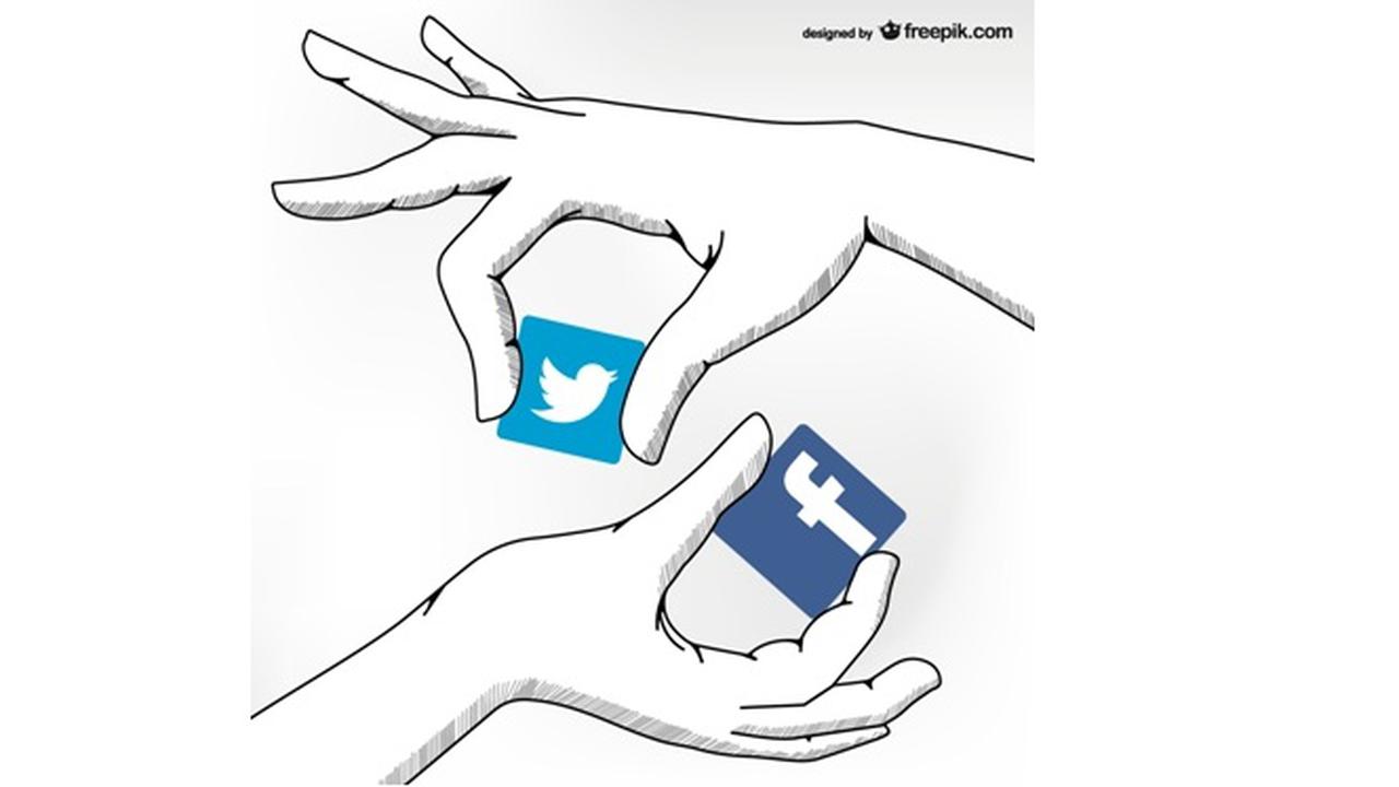 Ilustrasi Facebook dan Twitter