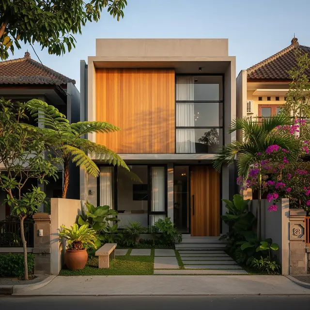 9 Desain Tampak Depan Rumah Minimalis Modern dengan Perpaduan Kayu, Hangat dan Elegan